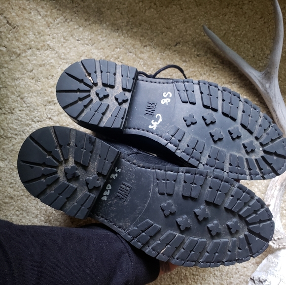 Frye Julie Lace Combat Boots Zip Black Moto 8 - Picture 10 of 11